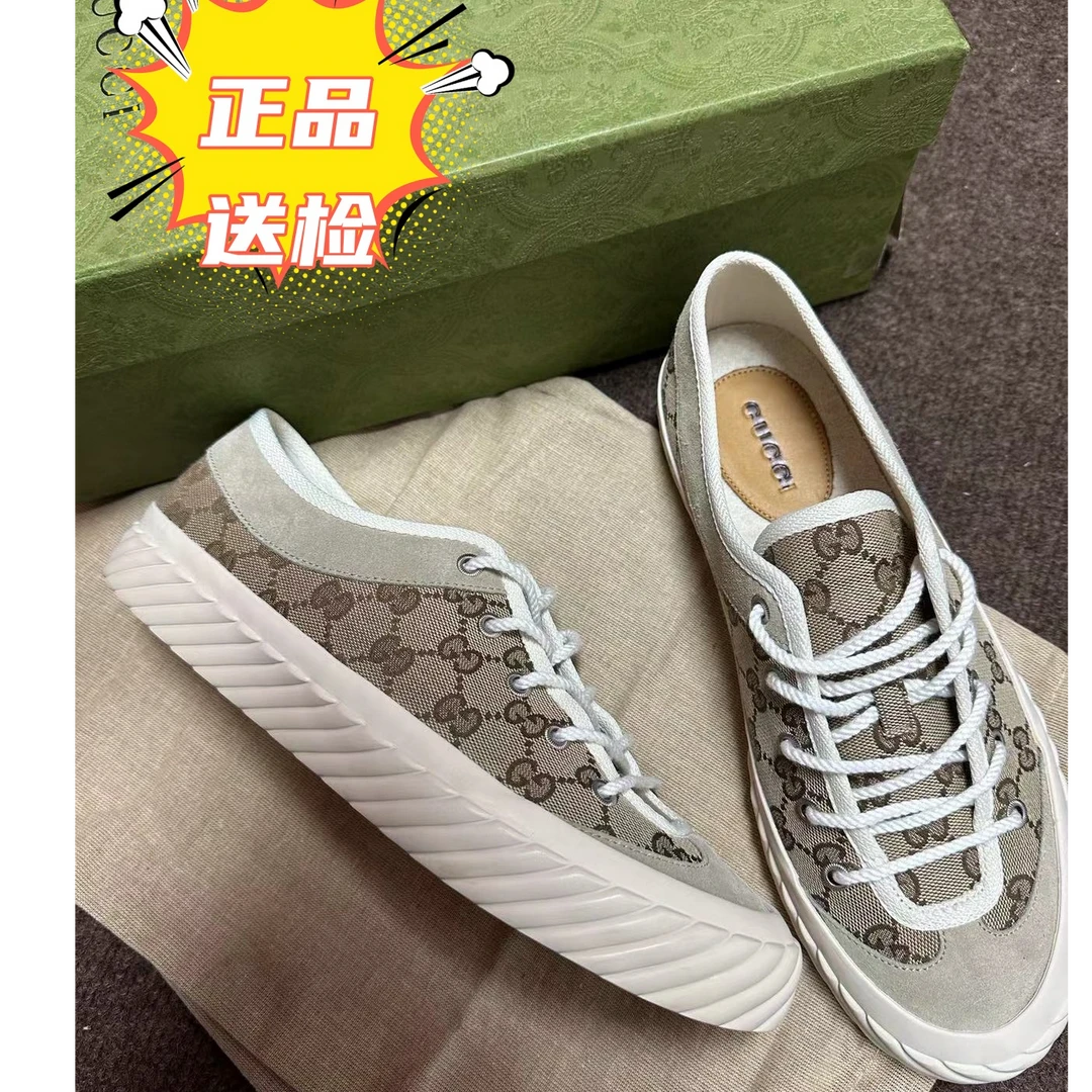 未使用 GUCCI/古驰 GUCCI古驰Tortuga低帮时尚板鞋 男款 棕白