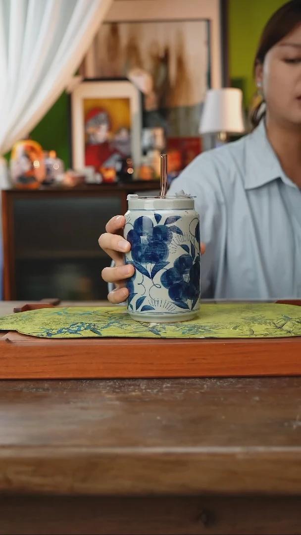 摆件景德镇釉下手绘陶瓷茶具，茶叶罐，咖啡杯