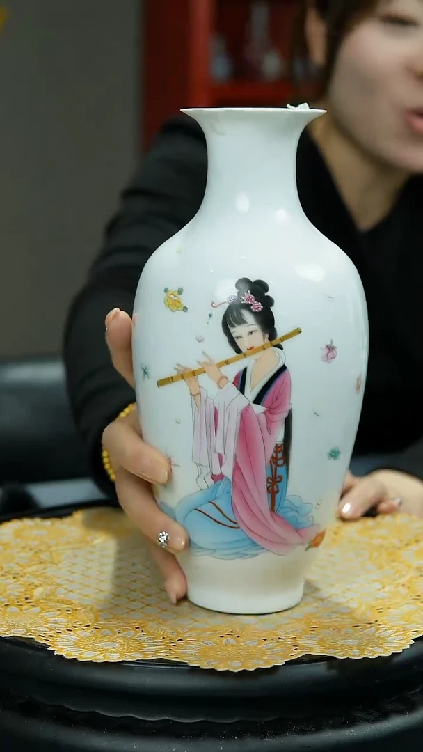 【闪购商品】官窑瓷画院423官窑瓷画院一曲清音赏瓶