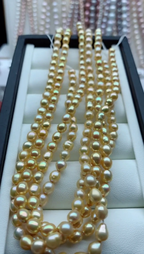 未镶嵌裸珠无扣头淡水珍珠多样性发其一，非无暇