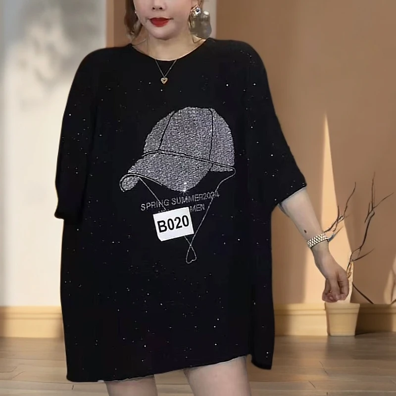 帽子T恤--2025欧货时尚潮流好看洋气时尚百搭短袖休闲夏季潮流666
