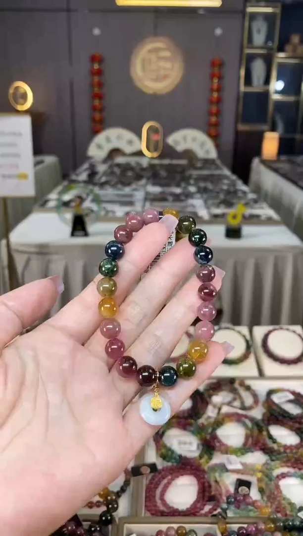 未镶嵌老矿碧玺单圈手串8mm+碧玺hon多样性发货一条