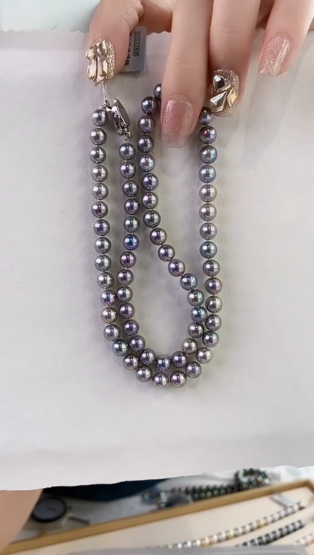 项链未镶嵌海水珍珠6-6.5真多麻项链