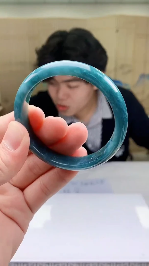 【闪购商品】定制翡翠未镶嵌5145bb-毛货手镯（56圈）35