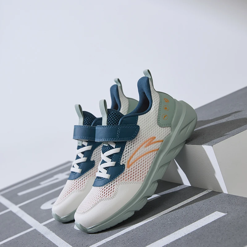 安踏儿童大童夏季单网大网孔跑鞋2025透气舒适防滑耐磨网眼运动鞋