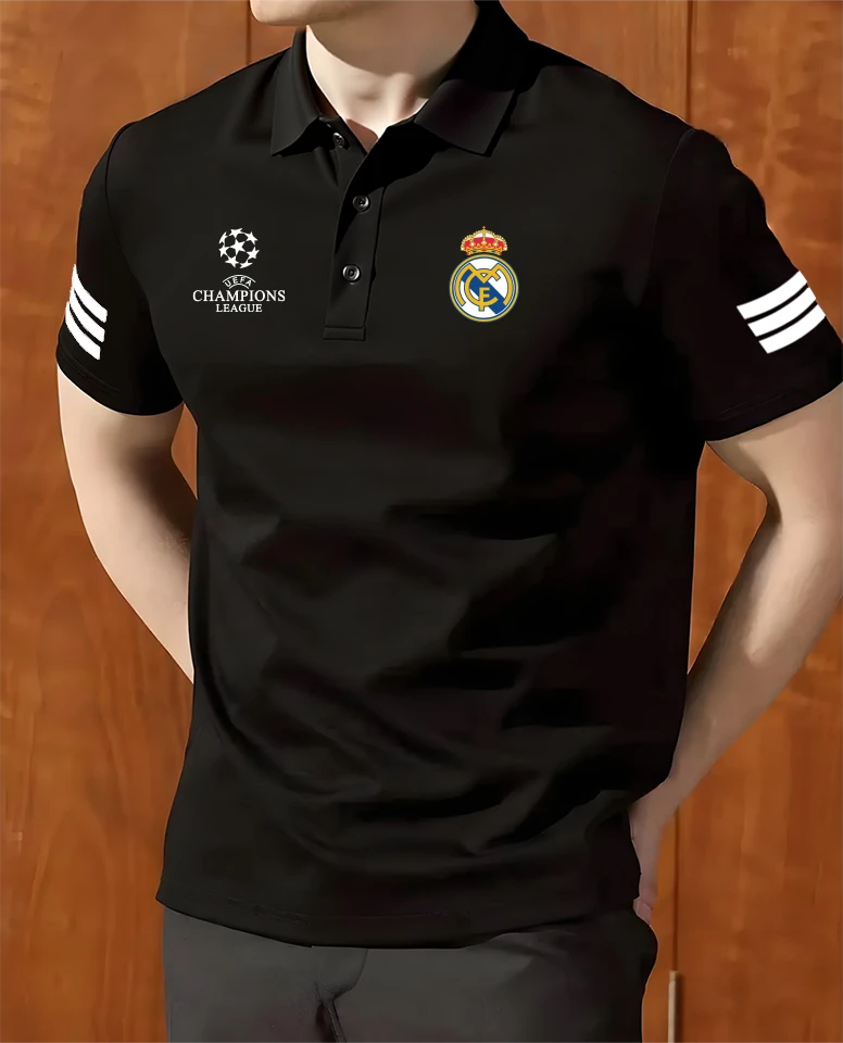 【可以定制】高品质FIFA 欧冠足球POLO衫运动休闲短袖翻领经典款