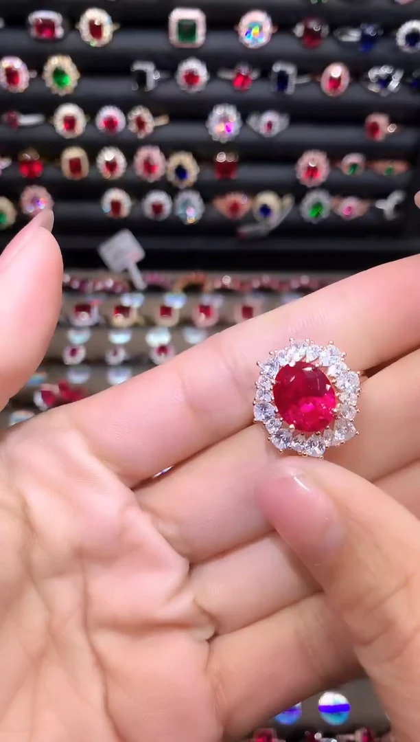 【闪购商品】红宝石耳饰银S925镶嵌1