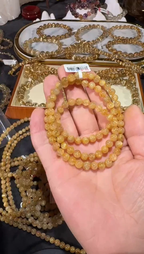 未镶嵌手串发晶SJ-588金发晶 多圈