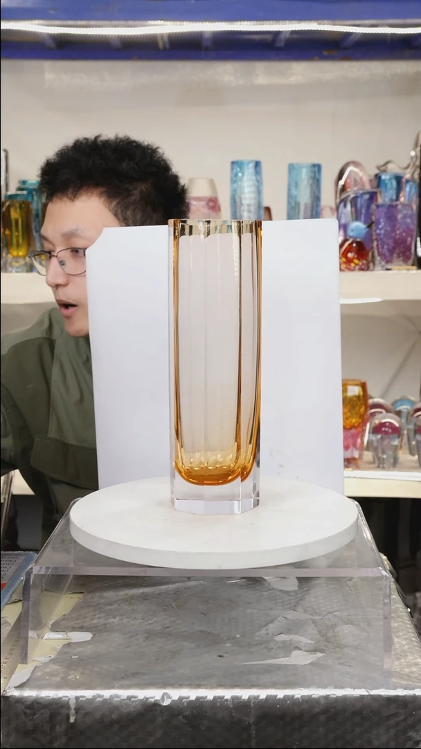 高30琉璃花瓶摆件正常手工痕迹