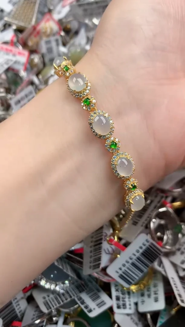 银S925镶嵌戒指翡翠888 10