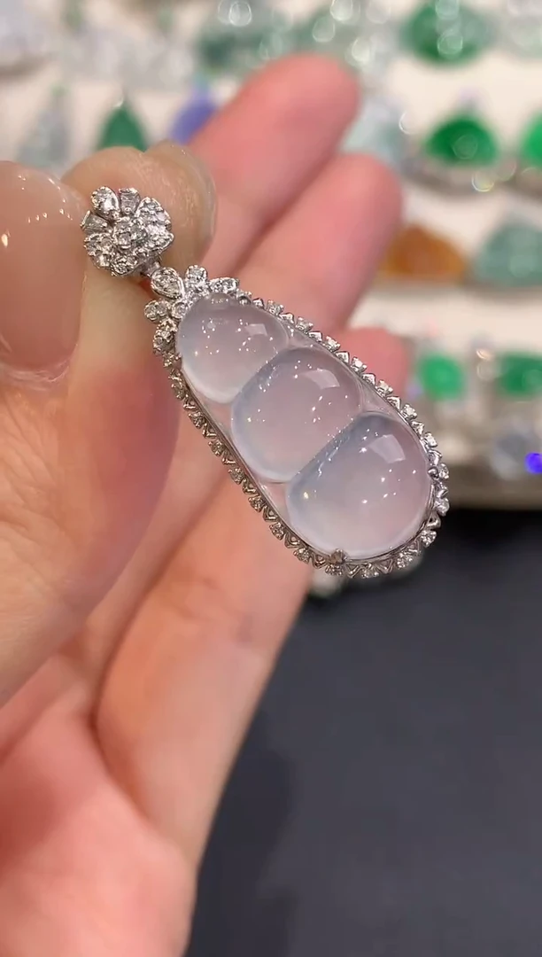 吊坠(不含链)18K金镶嵌翡翠a40