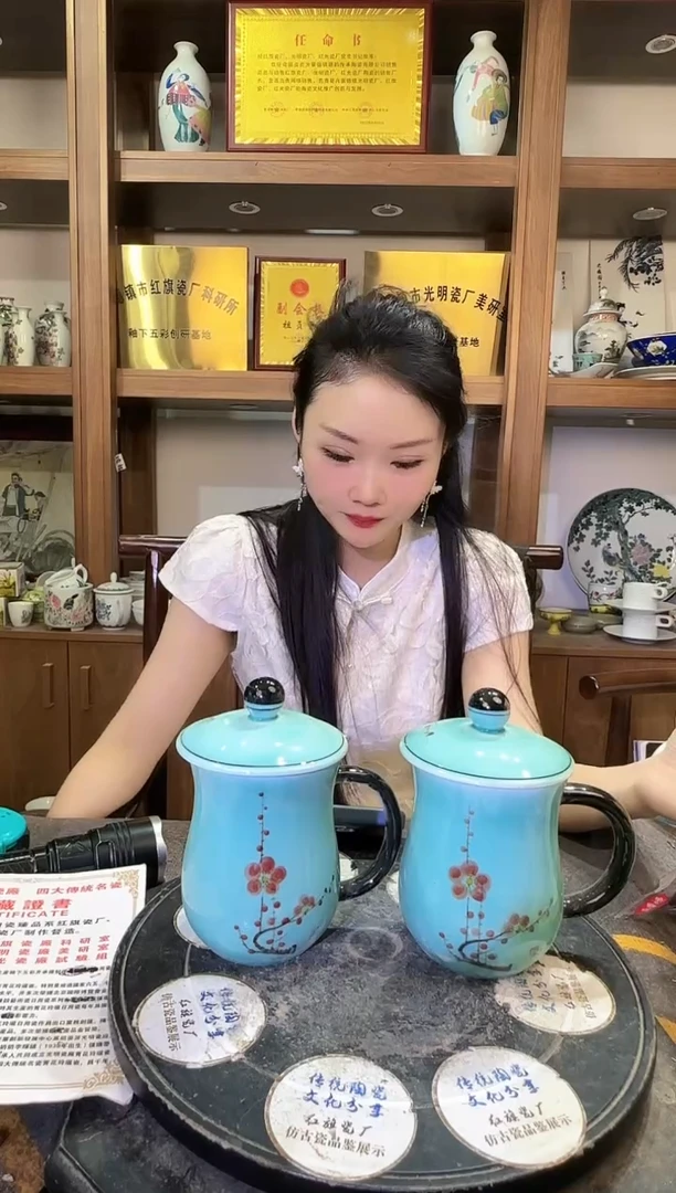 其他B798景德镇制陶瓷办公杯一对