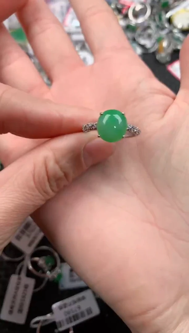 银S925镶嵌戒指翡翠33333  1