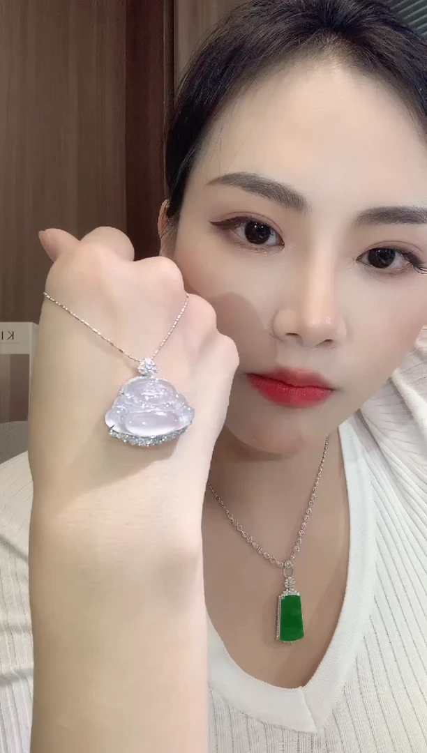 翡翠18K金镶嵌吊坠(不含链)A36 多样性发一件