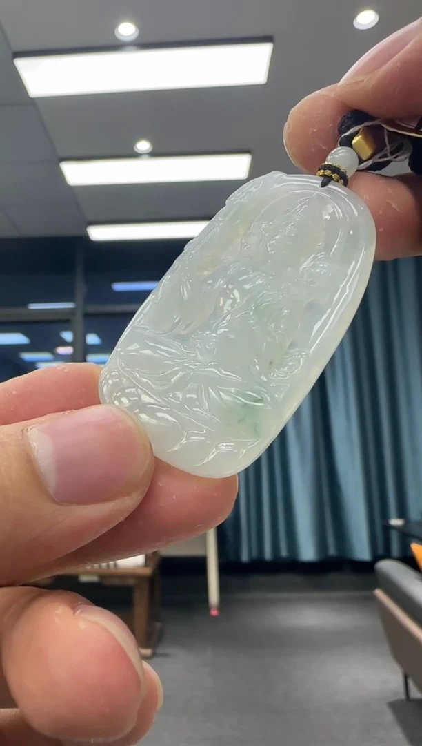 颈饰未镶嵌翡翠天然翡翠A货孤品一件