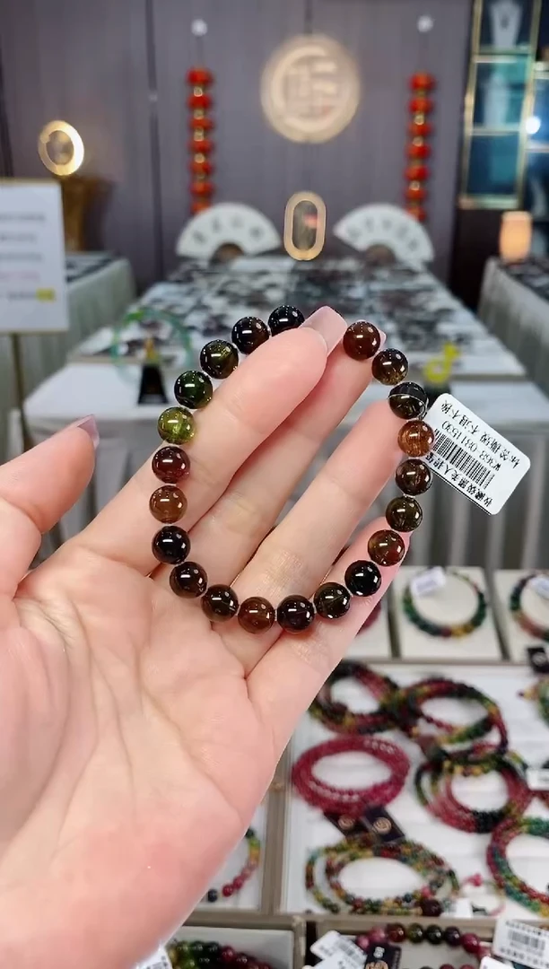 未镶嵌老矿碧玺单圈手串8mm+碧玺hon多样性发货一条