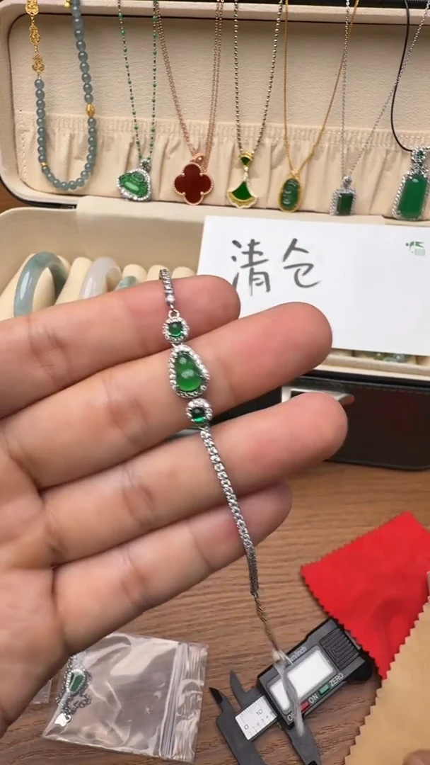银S925镶嵌手链翡翠手链