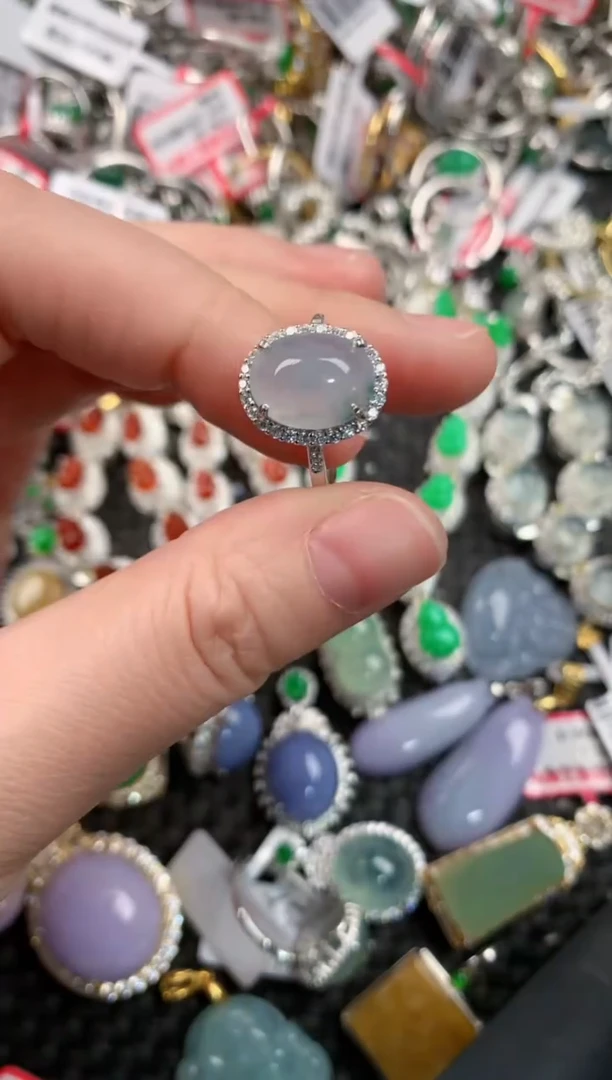 银S925镶嵌戒指翡翠444    1