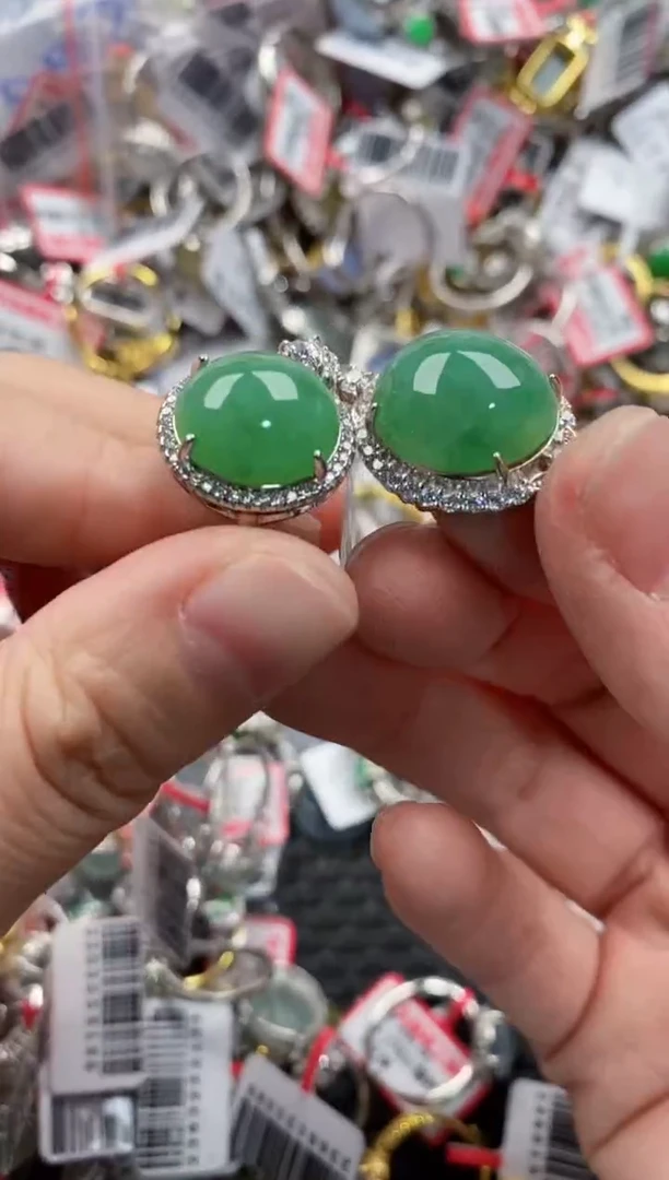 银S925镶嵌戒指翡翠333----9