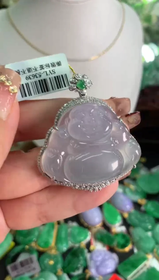 【闪购商品】翡翠吊坠(不含链)18K金镶嵌挂件