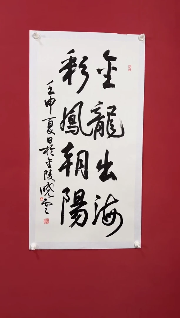 书法金龙出海彩凤朝阳书法