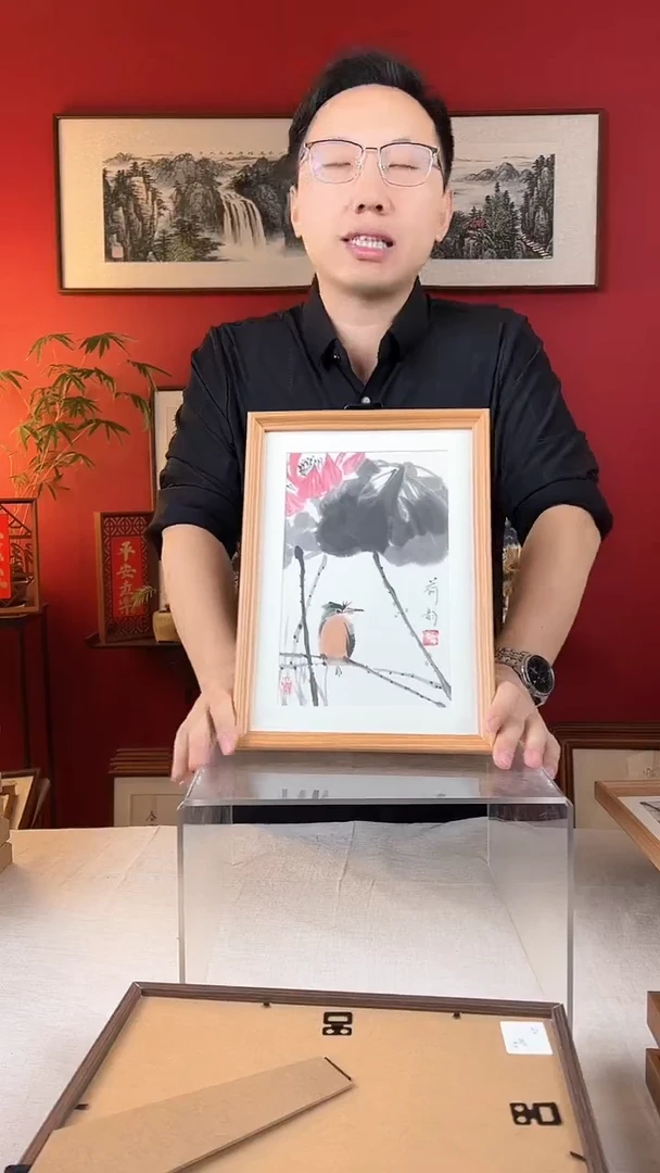 【闪购商品】国画荷韵A4纯手绘国画摆台