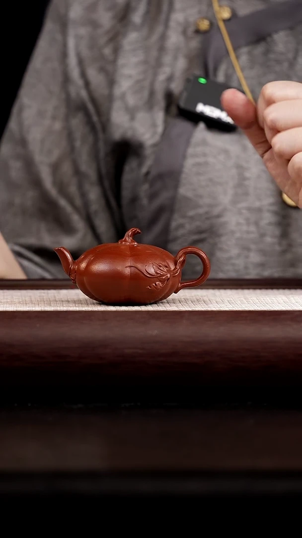 茶杯紫砂本砂堂 朱泥 南瓜