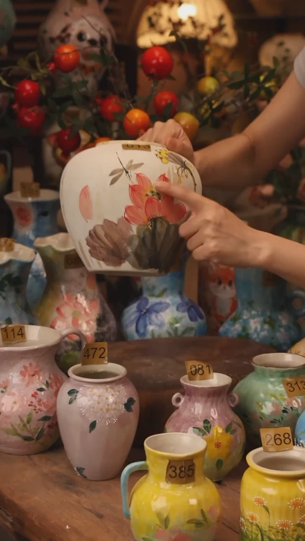 陶瓷013景德镇设计师手作花器摆件侘寂风