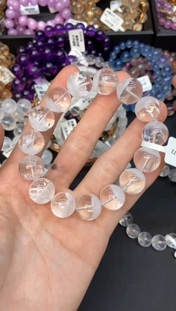 水晶手串未镶嵌8白幽灵14mm