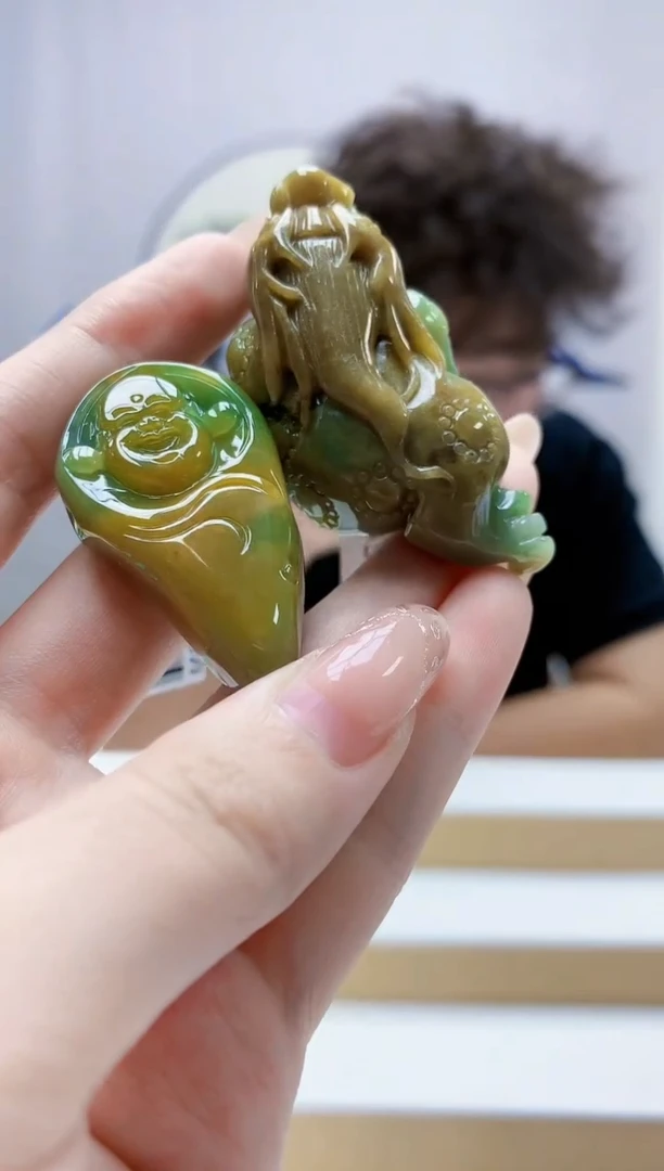 未镶嵌定制翡翠4688jw-毛货挂件一对74