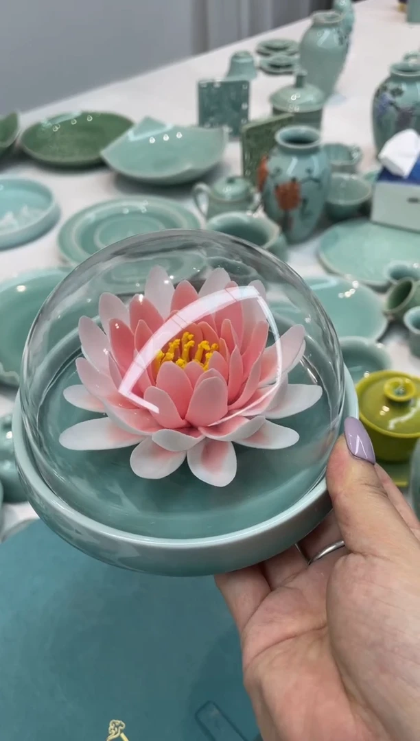 瓷手工捏花  慧仙青瓷 龙泉青瓷大促