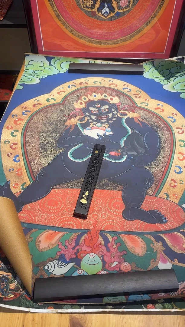 装裱画老唐卡 黑老爷