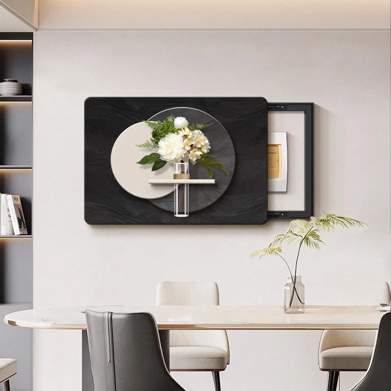 现代简约电表箱装饰画2025新款客厅弱电箱电闸盒遮挡盖板立体挂画