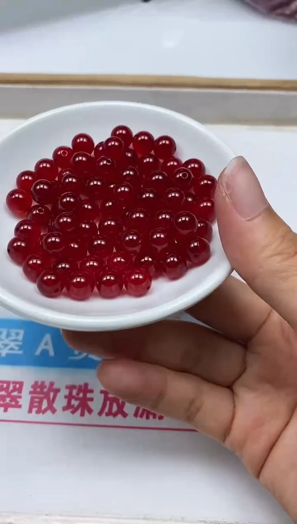 手饰玛瑙未镶嵌B556 鸽血红6mm30颗18元