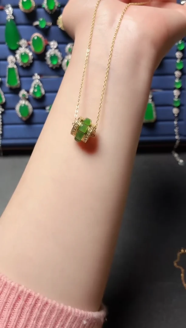 银S925镶嵌和田玉珠宝半成品77