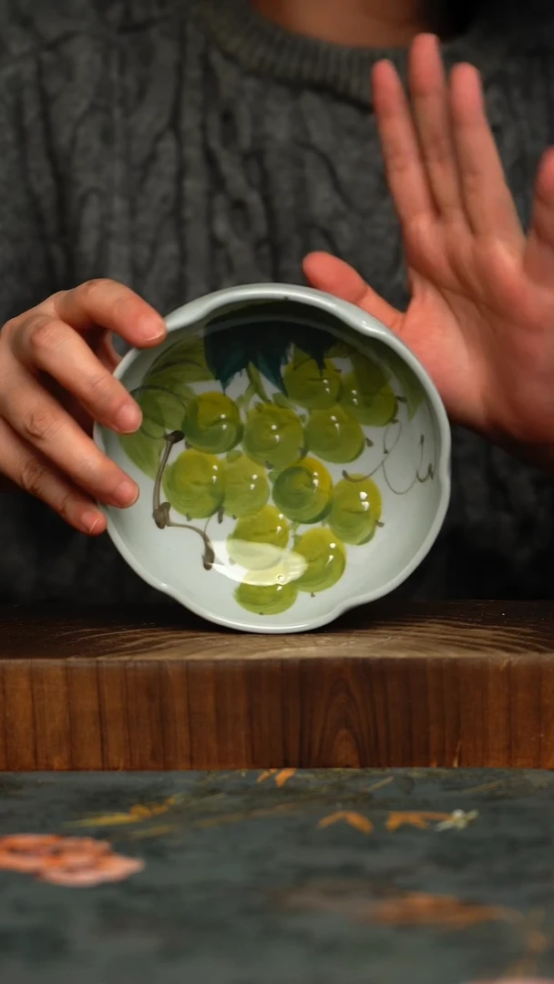 瓷片釉下彩手工手绘同款陶器