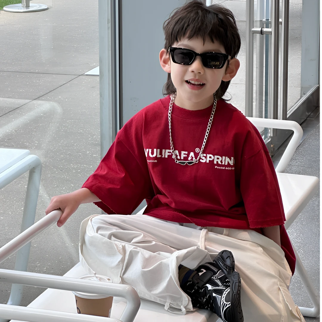 童棉短袖T恤夏季薄款男女小童夏装体恤儿童韩版半袖上衣