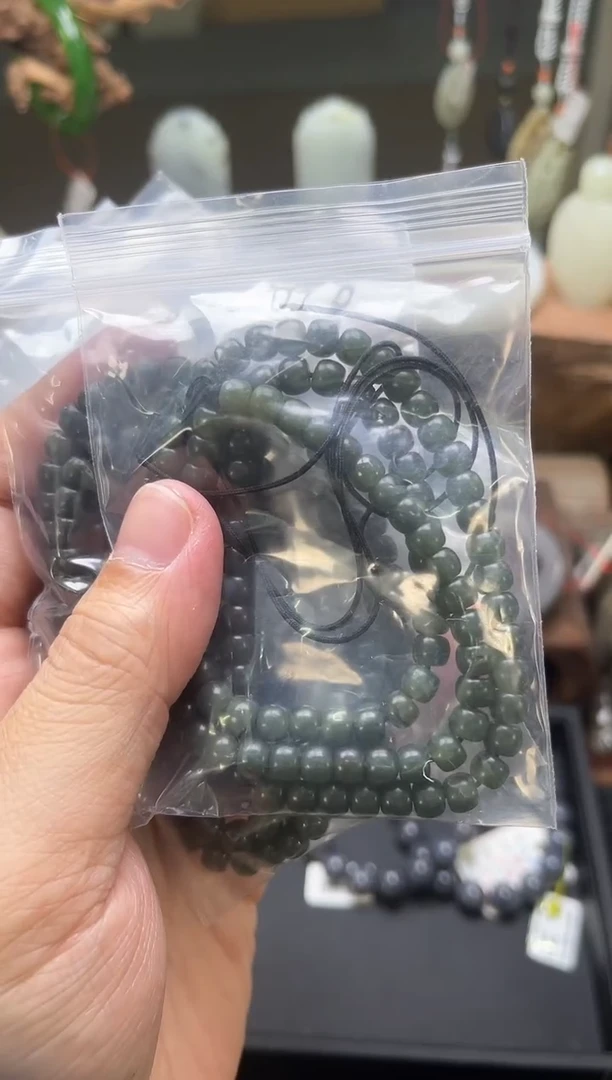 【闪购商品】和田玉项链未镶嵌108卡6青海青玉珠链 多样性发一