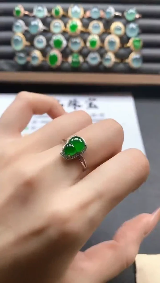 银S925镶嵌戒指翡翠51151