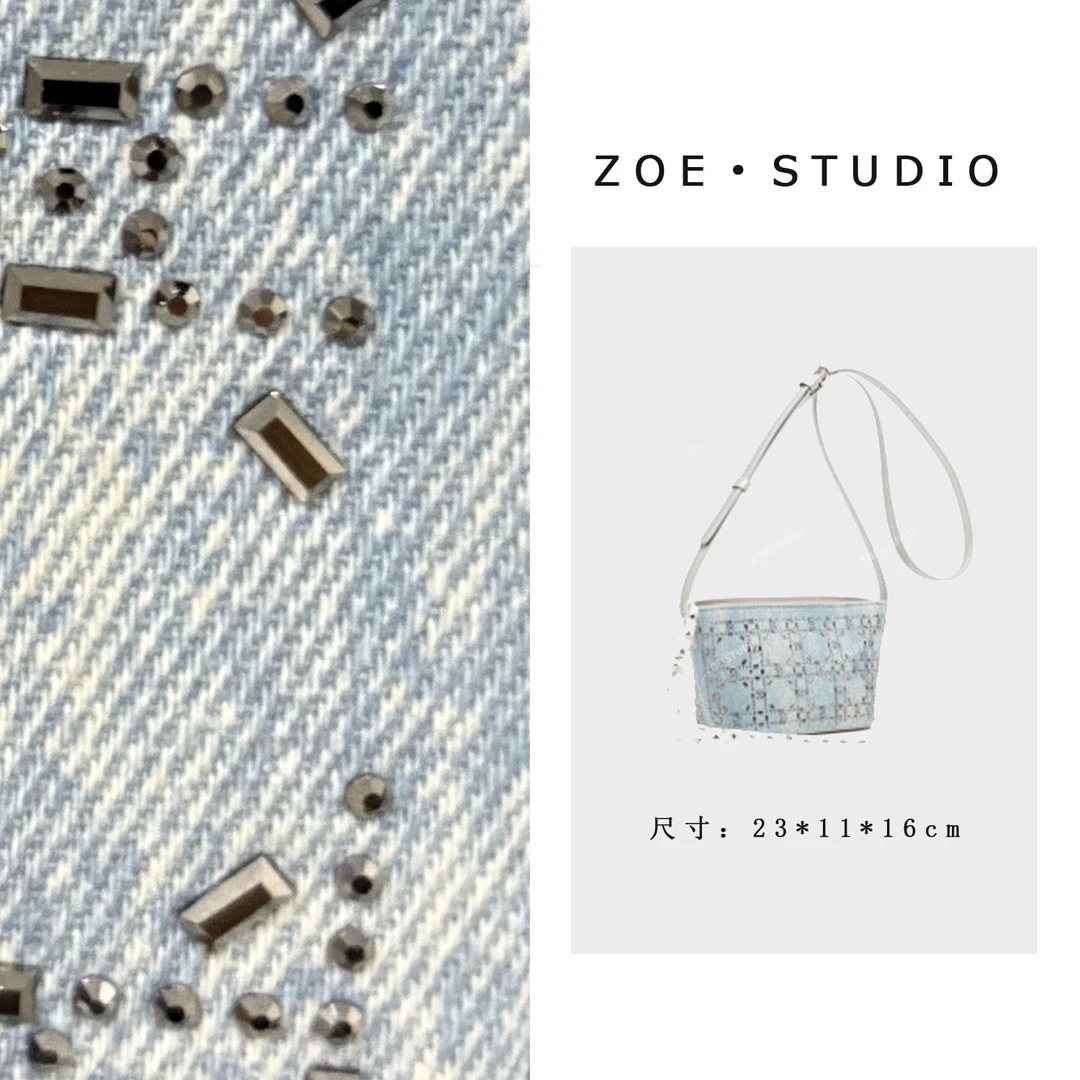 【佐伊甄选】QYX-9933-牛仔色轻奢女士时尚百搭小众真皮单肩挎包