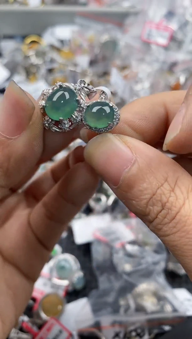 银S925镶嵌戒指翡翠555----8