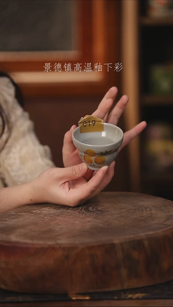 陶瓷景德镇高温釉下手绘陶瓷@L019@