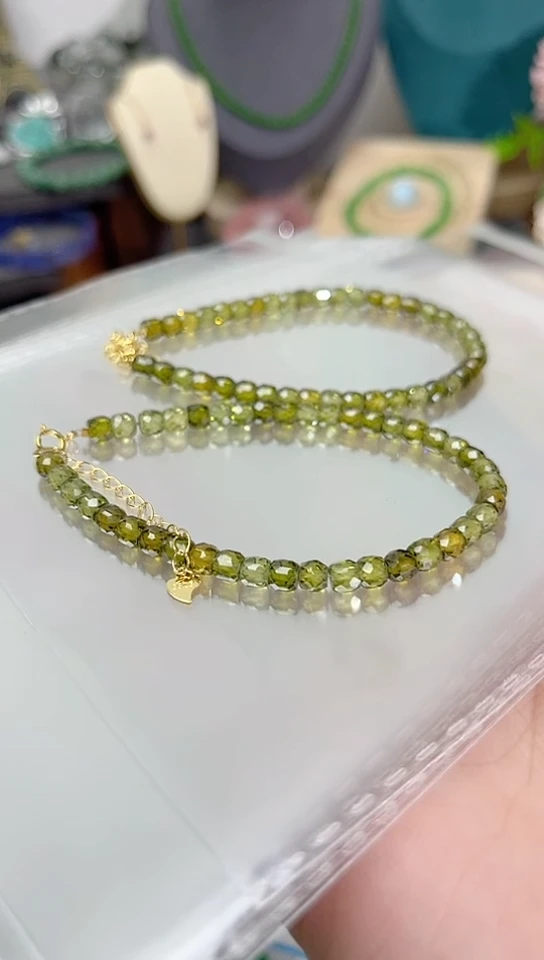 【闪购商品】锆石苏联钻手链银S925镶嵌绿色45