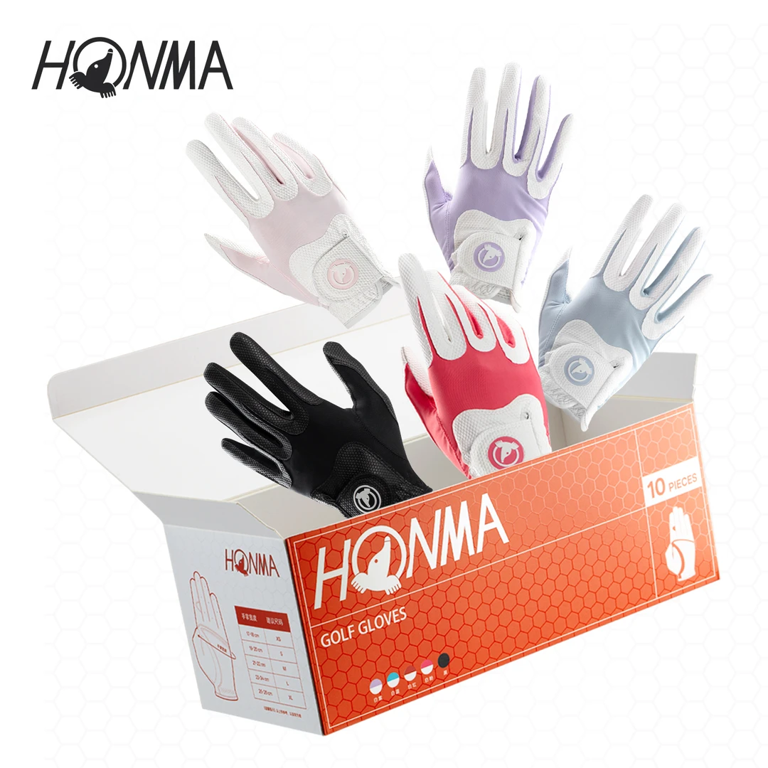 HONMA 口粮手套2025新品高尔夫手套男士女士golf运动防滑10只装