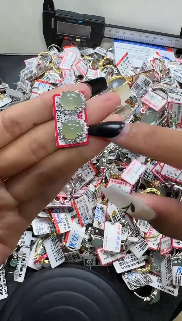 翡翠戒指银S925镶嵌戒指440