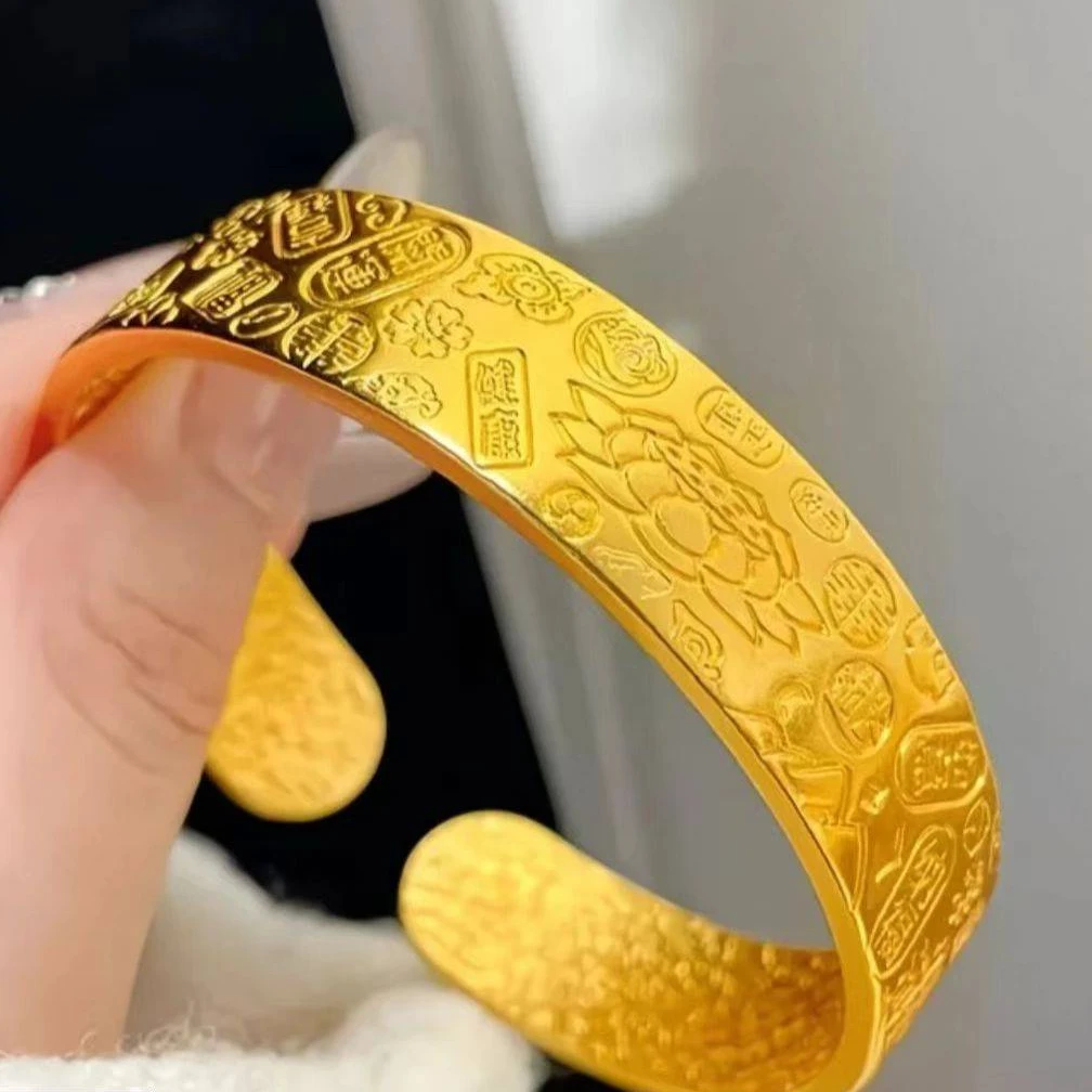 【文总专属】YZSP-041平安喜乐纳福莲花开口手镯