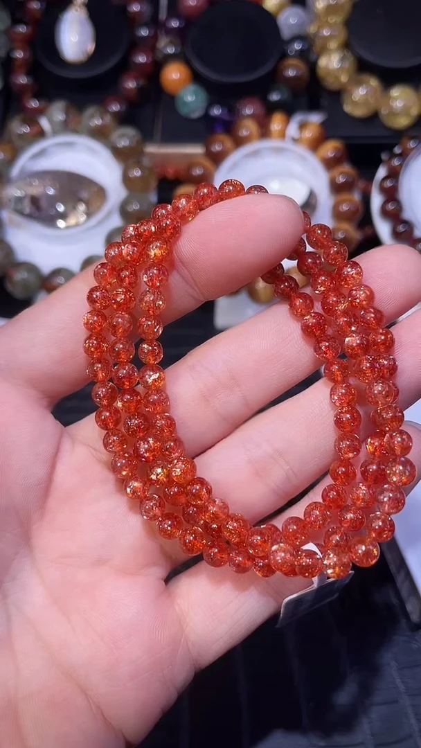 未镶嵌手链日光石用****5金太阳多圈手链