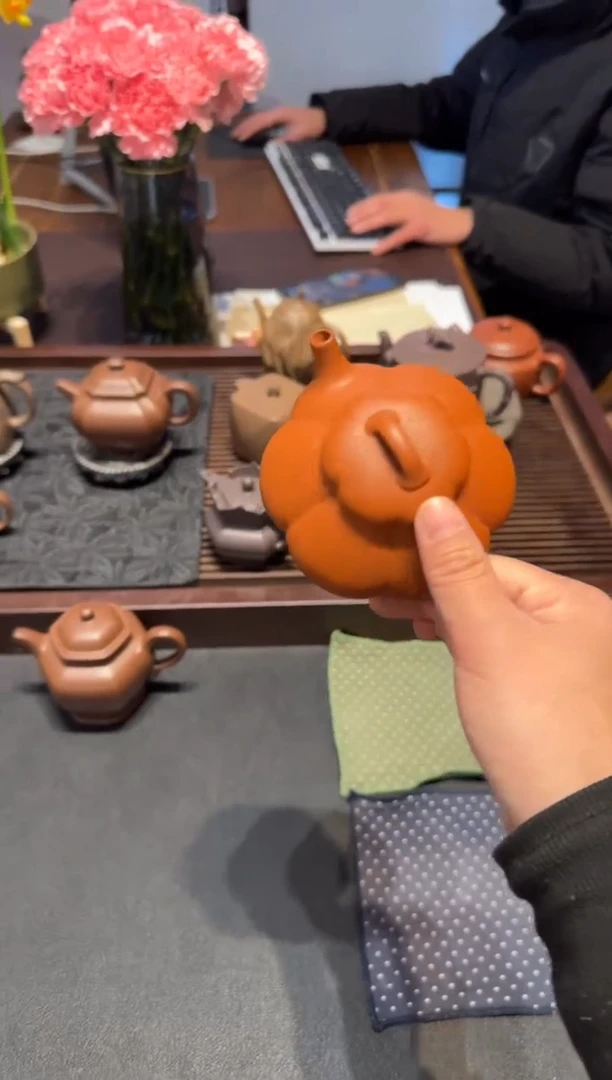 【闪购商品】紫砂茶壶隐瓢 黄龙山朱泥