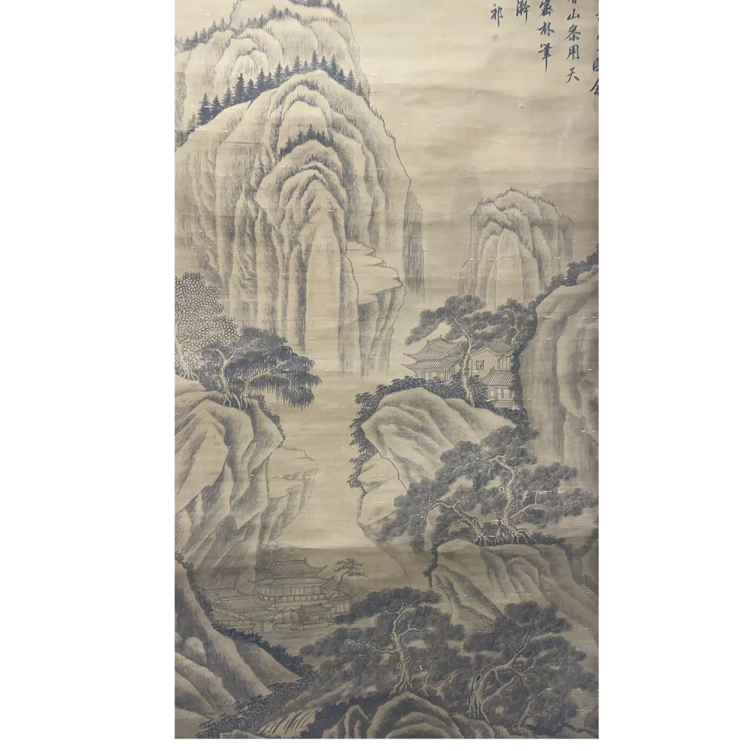 王老 款 绘画山水立轴165*90平尺13.4