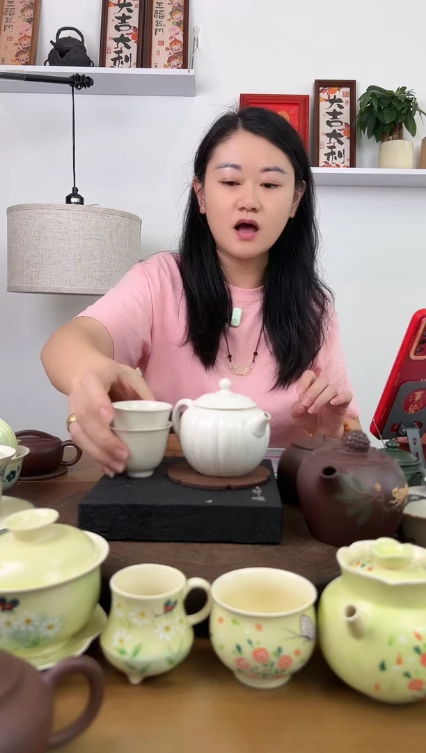 景德镇陶瓷南瓜茶壶套装